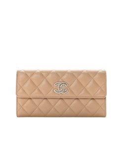 Chanel Long Flap Wallet Beige Ap0955