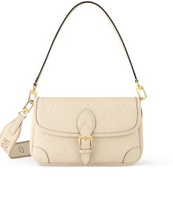 Louis Vuitton Diane Monogram Empreinte Leather Cr?Me Beige 18Cm M46388