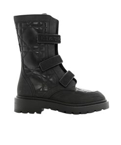 Dior D Major Boot Fabric And Calfskin In Black And Black
