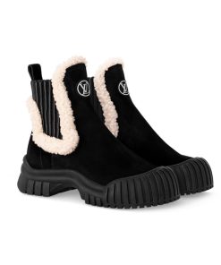 Dior Women D Fame Heeled Ankle Boot Suede Calfskin Black