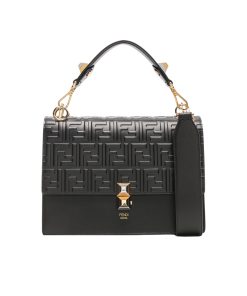 Fendi Logo Embossed Kan I Black 24Cm
