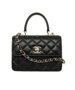 Chanel Cc Trendy Lambskin Bag Black 25Cm