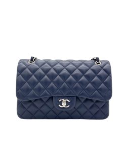 Chanel Medium Double Flap 23Cm Navy Blue A01113