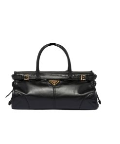 Prada Medium Leather Handbag Black 32cm