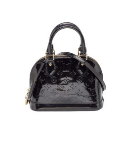 Louis Vuitton Alma Bb Monogram Vernis Leather Black 25Cm