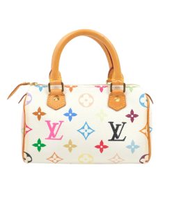Louis Vuitton X Takashi Murakami Monogram Blanc White Multicolor Mini Speedy 20Cm
