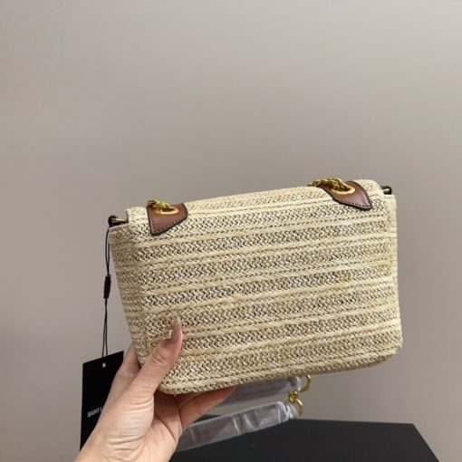 Saint Laurent Niki Medium Chain Bag In Raffia And Leather Natural 27Cm 633187Gg66W7069 - Image 5