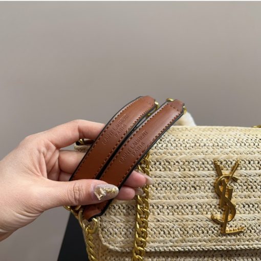 Saint Laurent Niki Medium Chain Bag In Raffia And Leather Natural 27Cm 633187Gg66W7069 - Image 2