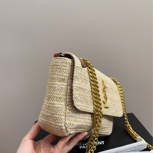 Saint Laurent Niki Medium Chain Bag In Raffia And Leather Natural 27Cm 633187Gg66W7069 - Image 7