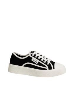 Chanel Casual Flat Sneakers Canvas Black