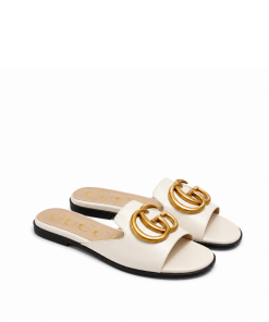 Gucci Princetown GG Slippers Leather White