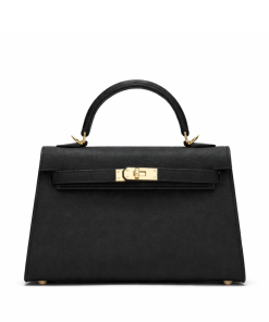 Hermes Kelly Sellier 20 Black Epsom Gold Hardware