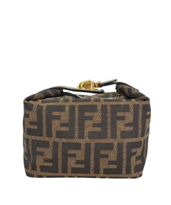 Fendi Brown Canvas Zucca Vanity Cosmetic Pouch