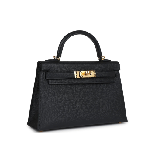 Hermes Kelly Sellier 20 Black Epsom Gold Hardware - Image 4