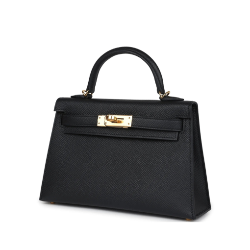 Hermes Kelly Sellier 20 Black Epsom Gold Hardware - Image 2