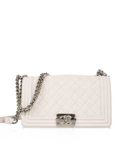 Chanel Bag White Quilted Caviar Medium