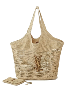 Saint Laurent Raffia Icare Tote Bag Naturel And Brown Gold 45Cm 772191Gaaek2063