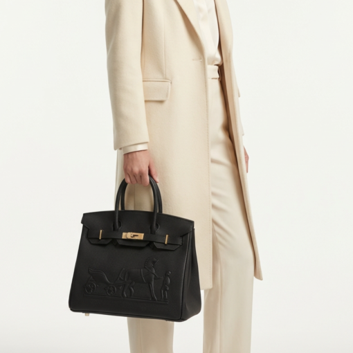 Hermes Birkin 30CM Black Horse Draw Carriage Embossed - Image 4