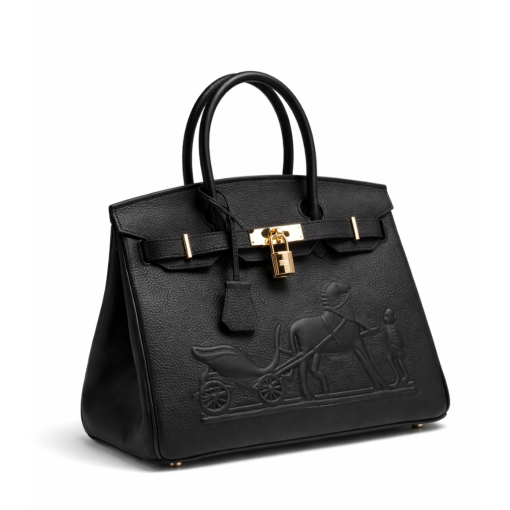 Hermes Birkin 30CM Black Horse Draw Carriage Embossed - Image 2