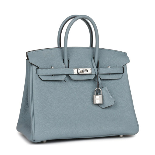 Hermes Birkin 25 Bleu Lin Verso Togo Palladium Hardware - Image 2