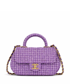 Chanel Small Top Handle Purple Sequin Tweed