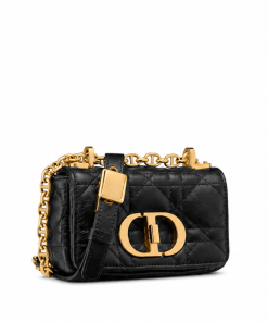 Dior 30 Montaigne Bag With Chain Black Calfskin