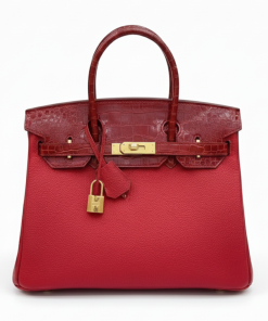 Hermès Birkin Touch 30 Bag Niloticus Togo Red Gold Hardware