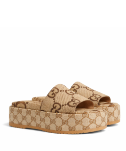 Gucci Women's Platform Slide Sandal Camel 623212 Uko00 2580