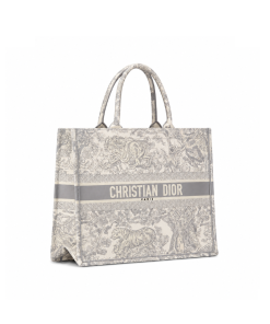 Large Dior Book Tote Gray Toile De  (42 X 35 X 18.5 Cm)