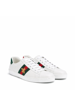 Gucci Ace Embroidered Sneaker Bee White
