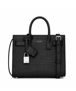 Saint Laurent Nano Classic Sac De Jour In Crocodile Embossed Shiny Leather