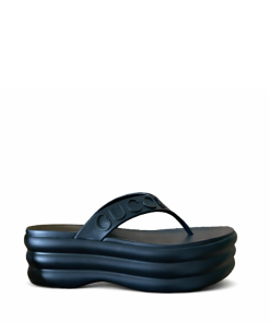 Gucci Tarifa Rubber Platform Flip Flops Black
