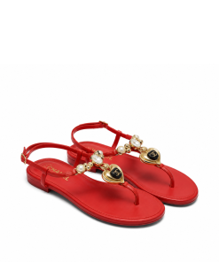 Chanel Gold Cc Logo Thong Sandals Wine Red