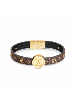 Louis Vuitton LV Monogram Circle Gold Tone Reversible Bracelet