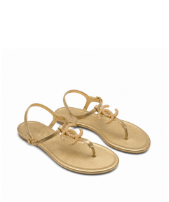 Chanel Logo Embroidered Shearling Cream Slides