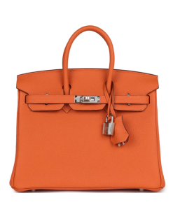 Hermes Birkin 25 Orange Togo Palladium Hardware