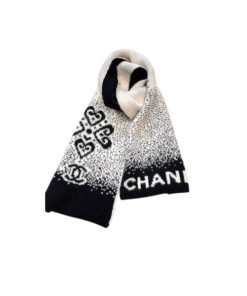 Chanel Knit Scarf Black and White