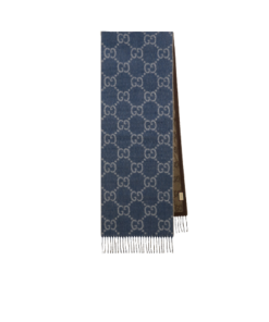 Gucci GG Pattern Jacquard Wool Silk Scarf
