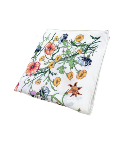 Gucci Scarf Flora Print Black Multicolor Silk