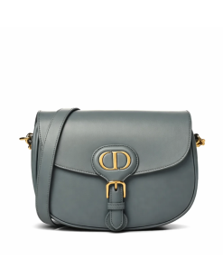Christian Dior  Calfskin Cannage Caro Pouch With Chain Gray