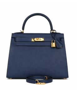 Hermès Kelly 25 Bleu Navy Epsom With Gold Hardware