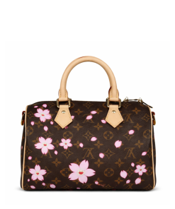 Louis Vuitton X Takashi Murakami Cherry Blossom Speedy 25 Bandouliere Brown Monogram Gold Hardware