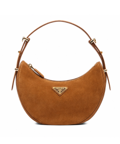 Prada Women's Brown Arque Suede Shoulder Bag
