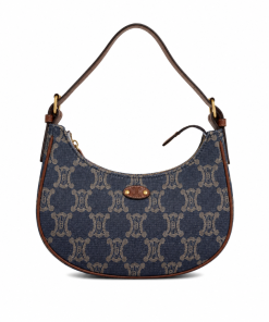 Celine Ava Triomphe Bag Half Moon In Denim Blue 25Cm