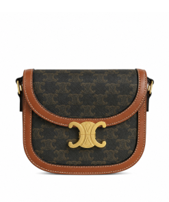 Celine Besace Clea In Triomphe Canvas And Calfskin Tan 19Cm 110962Bz4 04Lu