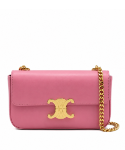 Celine Chain Shoulder Bag Triomphe In Triomphe Canvas Pink 197993Bf25Fo