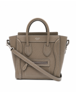 Celine Nano Luggage Bag In Drummed Calfskin Beige 189243Dru09So