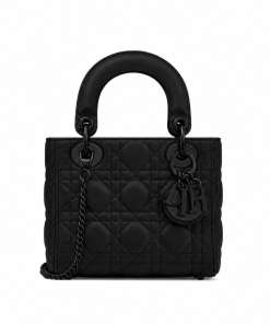 Mini Lady Dior Bag Black Ultramatte Cannage Calfskin