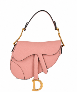 Dior Grained Calfskin Large Saddle Bag Pink