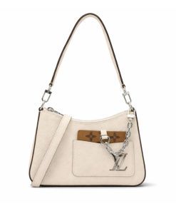 LV Marellini Epi Leather Shoulder Bag Quartz White